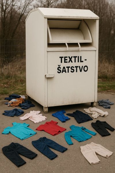 MLYNČEKY: Kontajner na textil a šatstvo